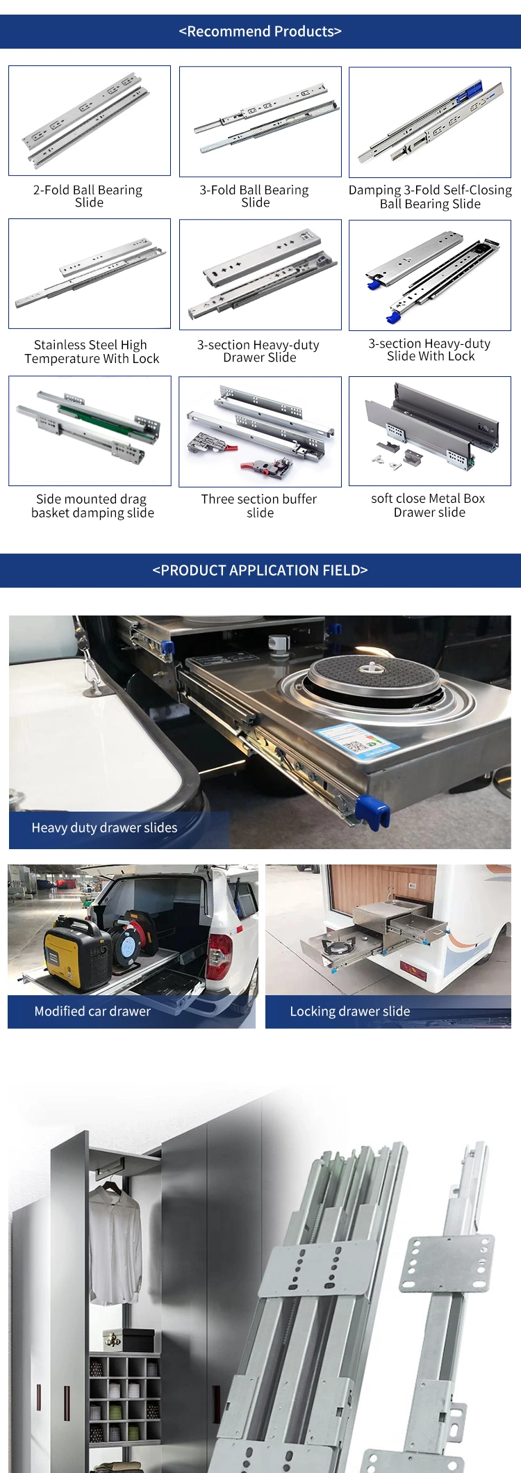 Locking Heavy-Duty Drawers Slide for Added Security with Locking Slide