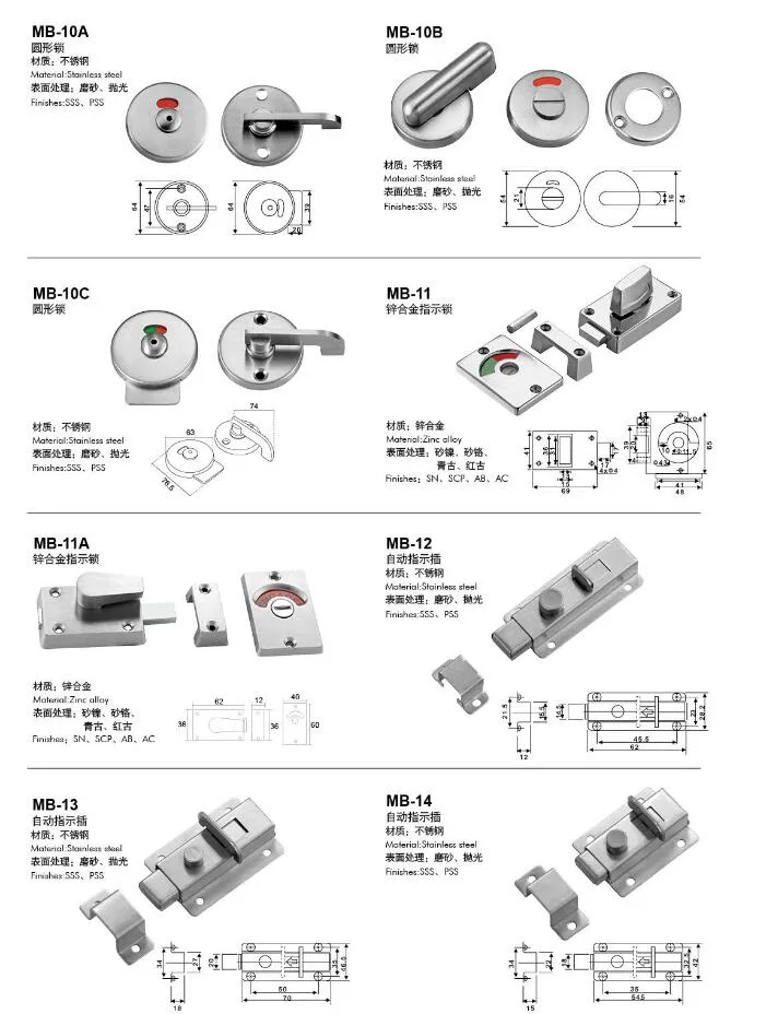 High Quality Brass Stainless Steel Door Tower Bolt (BT-2001)